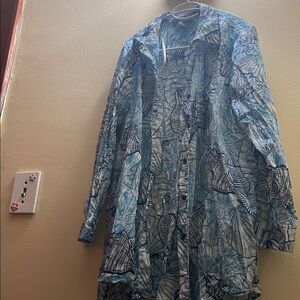 True Destinations Swimsuit  Shirt Dress Summer Beach coverup EUC!